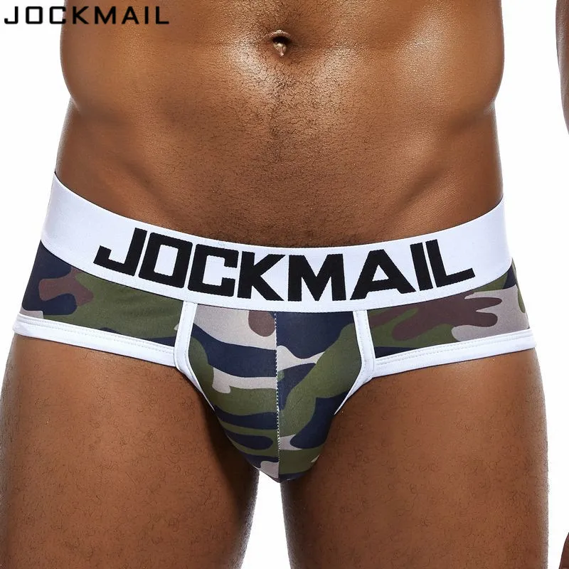 Трусы брифы JOCKMAIL мужские камуфляжные нижнее белье из полиэстера зеленые трусы