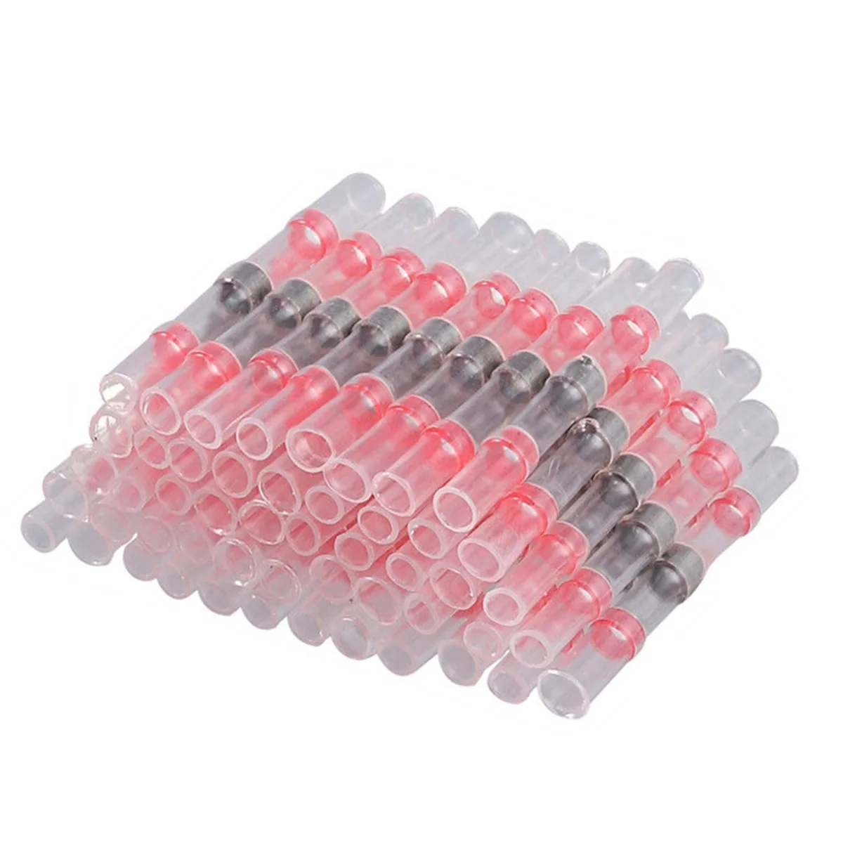 

100Pcs Welding Sealed Wire Connector Kit, Heat Shrinkable Butt Connector Waterproof and Insulated Wire Terminal