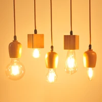 wooden cup led lamp ceiling lamp base e27 vintage pendant lamp holder e27 bulb light screw socket modern style