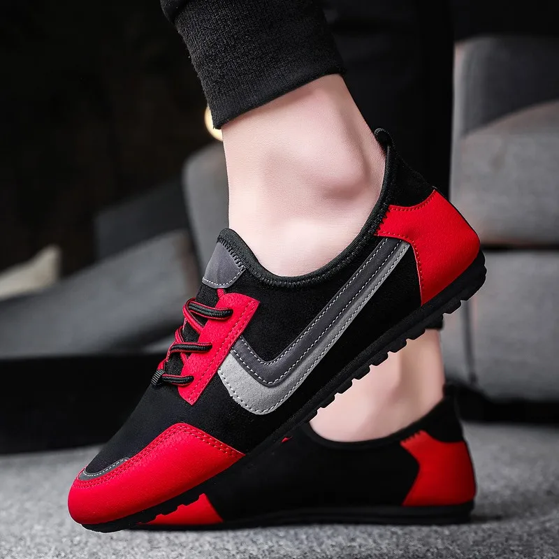 

Casual Fashion Men's Vulcanize Shoes PU School Comfortable Men's Running Shoes Outdoor Walking Soft Men's Flat Shoes 39-44