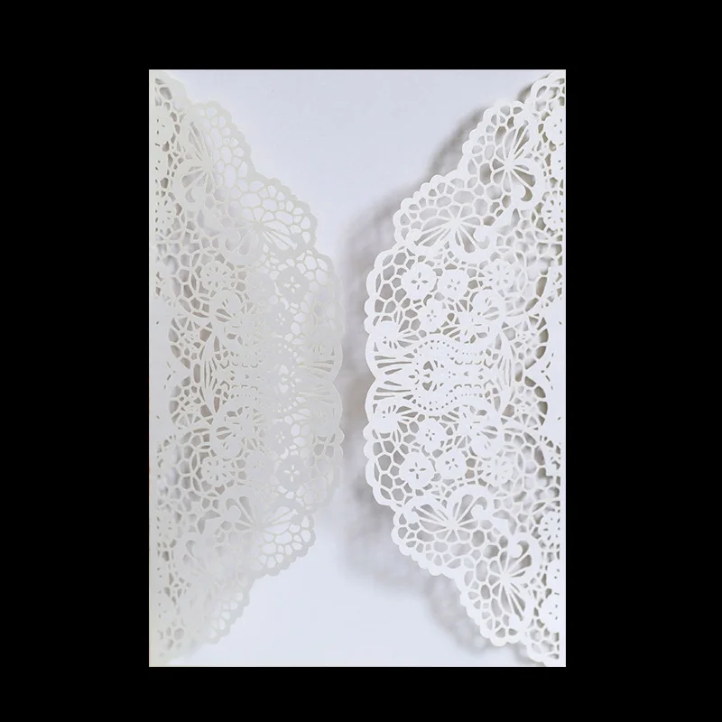 10 шт. кружевные Пригласительные открытки с лентой и цветок Лазерная резка | Дом