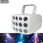 Светодиодный светильник-бабочка, DMX, RGBW, стробоскоп, дискотека, диджейский луч, сценисветильник вой эффект вечерние НКА, танцевальный клуб, свадьба, бабочка