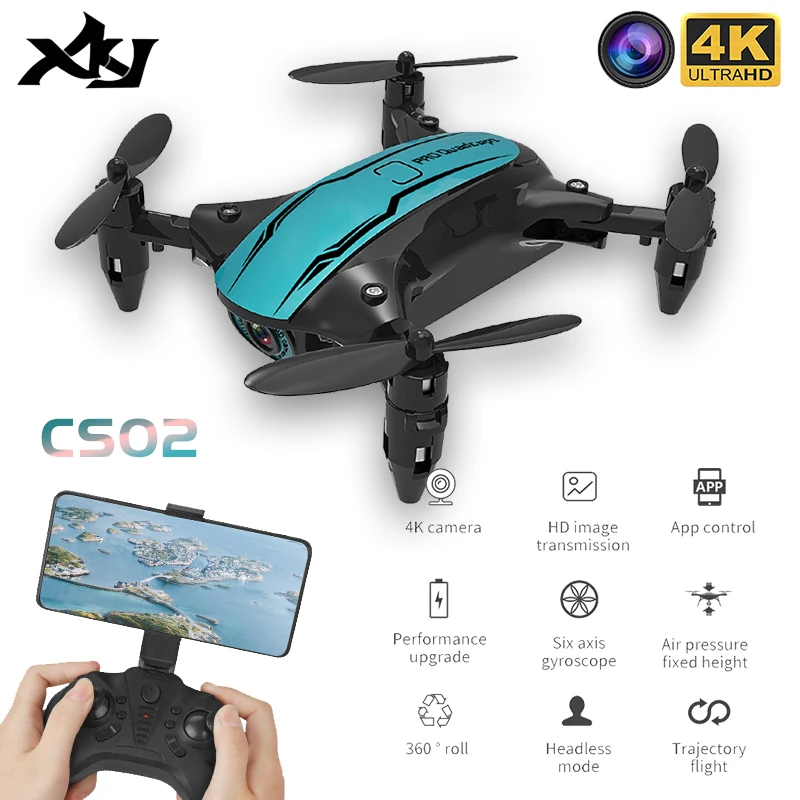 мини квадрокоптер xkj cs02 4k hd камера