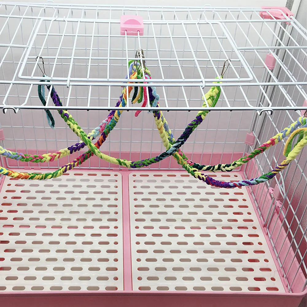 

Клетка для птиц попугая игрушка для домашних животных стенд обучение Новый канат для попугаев висит плетеная веревка для жевания аксессуар...