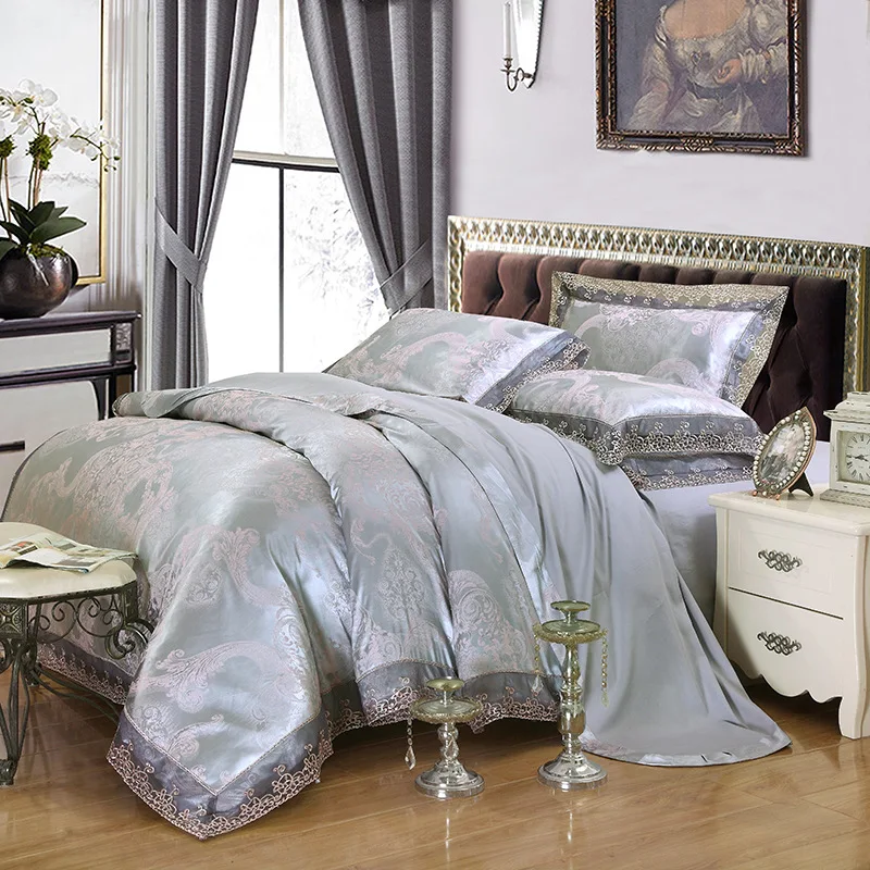 

Cotton satin jacquard four-piece cotton modal Tencel four-piece lace