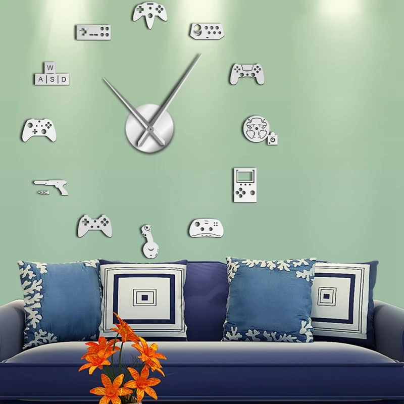 Новый игровой контроллер видео Diy гигантские настенные часы игровые Джойстики