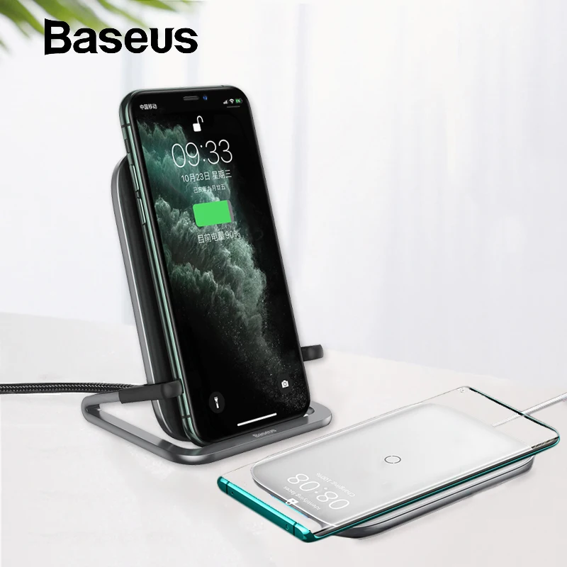 Baseus 15 Вт Qi Беспроводное зарядное устройство Подставка для samsung S10 S9 S8 iPhone 11 Pro X XS