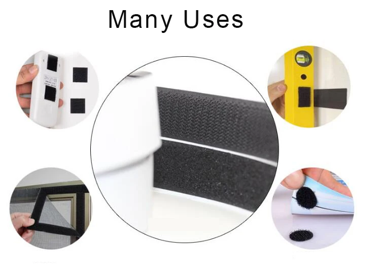 

3M*16/20/25/30mm White Black Strong Glue Tape with Nylon Magic Sticker Adhesive Hook Loop Disks Tape Magic Strip Sewing Tape