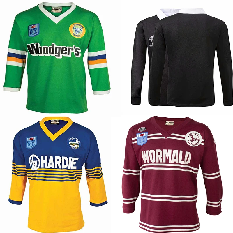 Традиционная Джерси для регби 1989 Canberra Raiders 1986 Parramatta Eels 1987 Мужская гарантия топы