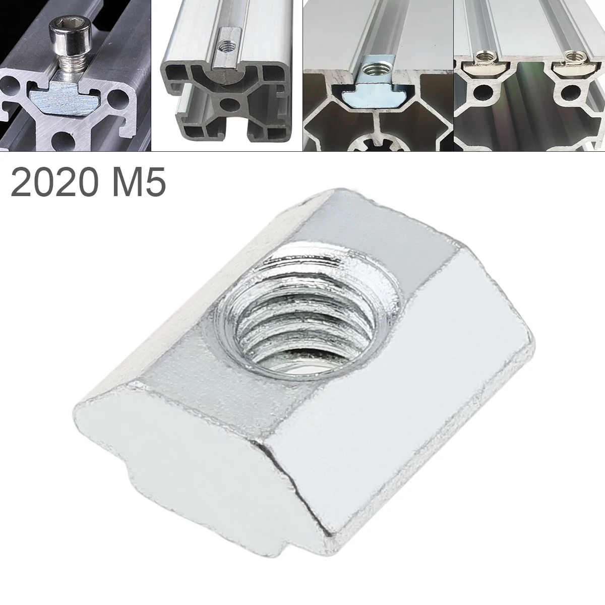 

1PCS Carbon Steel M5 for 20 Series Slot T Nut Sliding T Nut Hammer Drop In Nut Fasten Connector 2020 Aluminum Extrusions