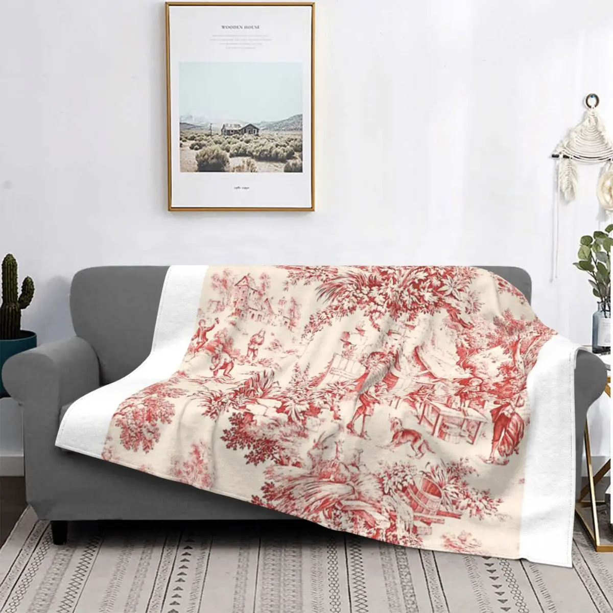 

Manta de Toile francés roja, para cama colcha, edredón a cuadros para bebé, manta de verano, ropa de cama de algodón