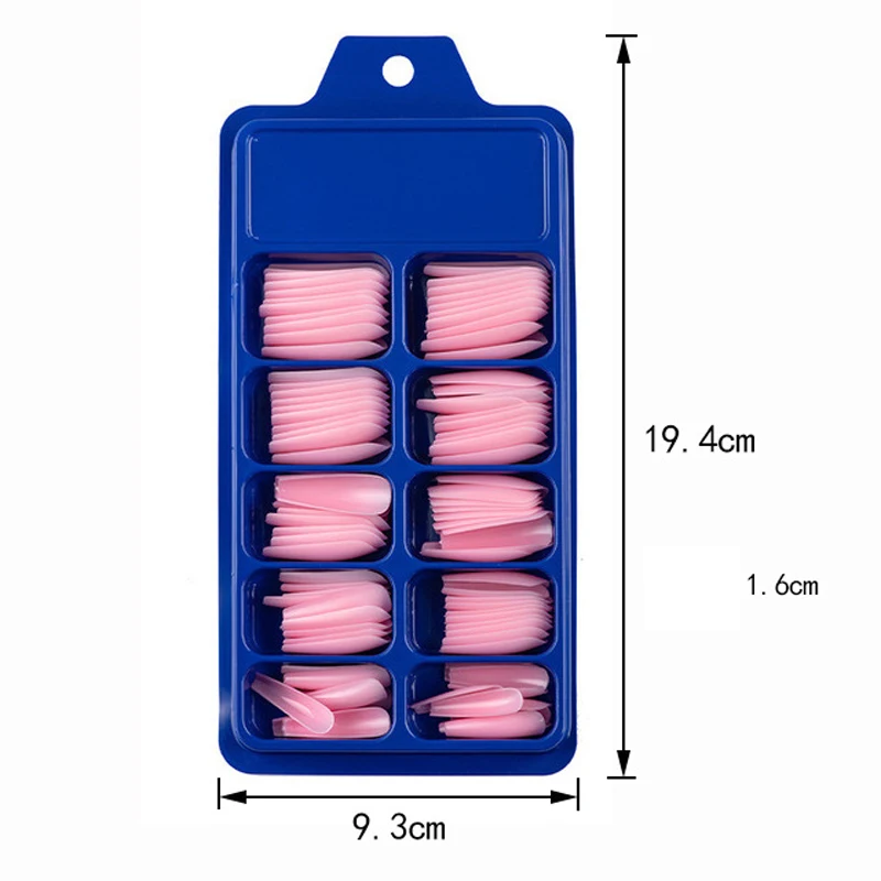 False Nails Tips Acrylic Fake Nail Manicure Sets French Style Artificial Nails with Color/White/Clear/Natural Nail Art Accessory