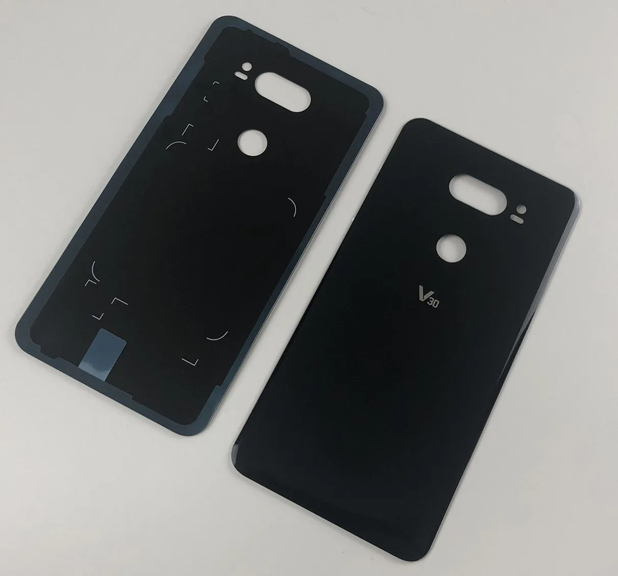 black 2 Для LG V30+/V30 VS996 LS998U H933 LS998U H930 корпус стеклянный аккумулятор задняя крышка+ наклейка - Цвет: black 2