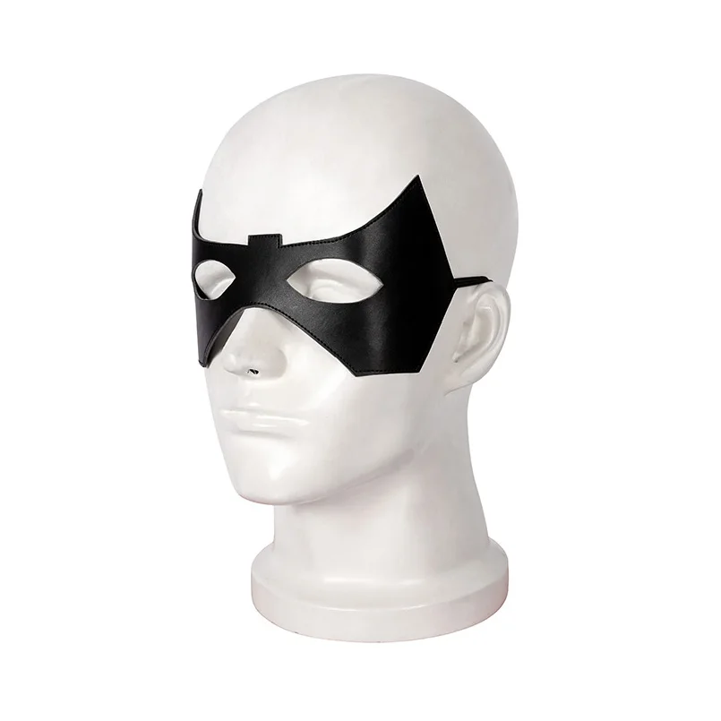 

Adult Superhero Nightwing Cosplay Nightwing Costume Halloween Party Masquerade Eye Mask Black Faux Leather Accessories