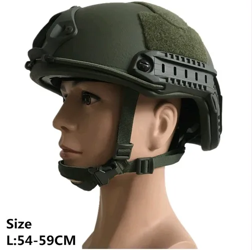 Green size L Пуленепробиваемый тактический шлем баллистического Аха, бронежилет, арамидный основной шлем, защитный шлем NIJ IIIA 3A - Цвет: Green size L