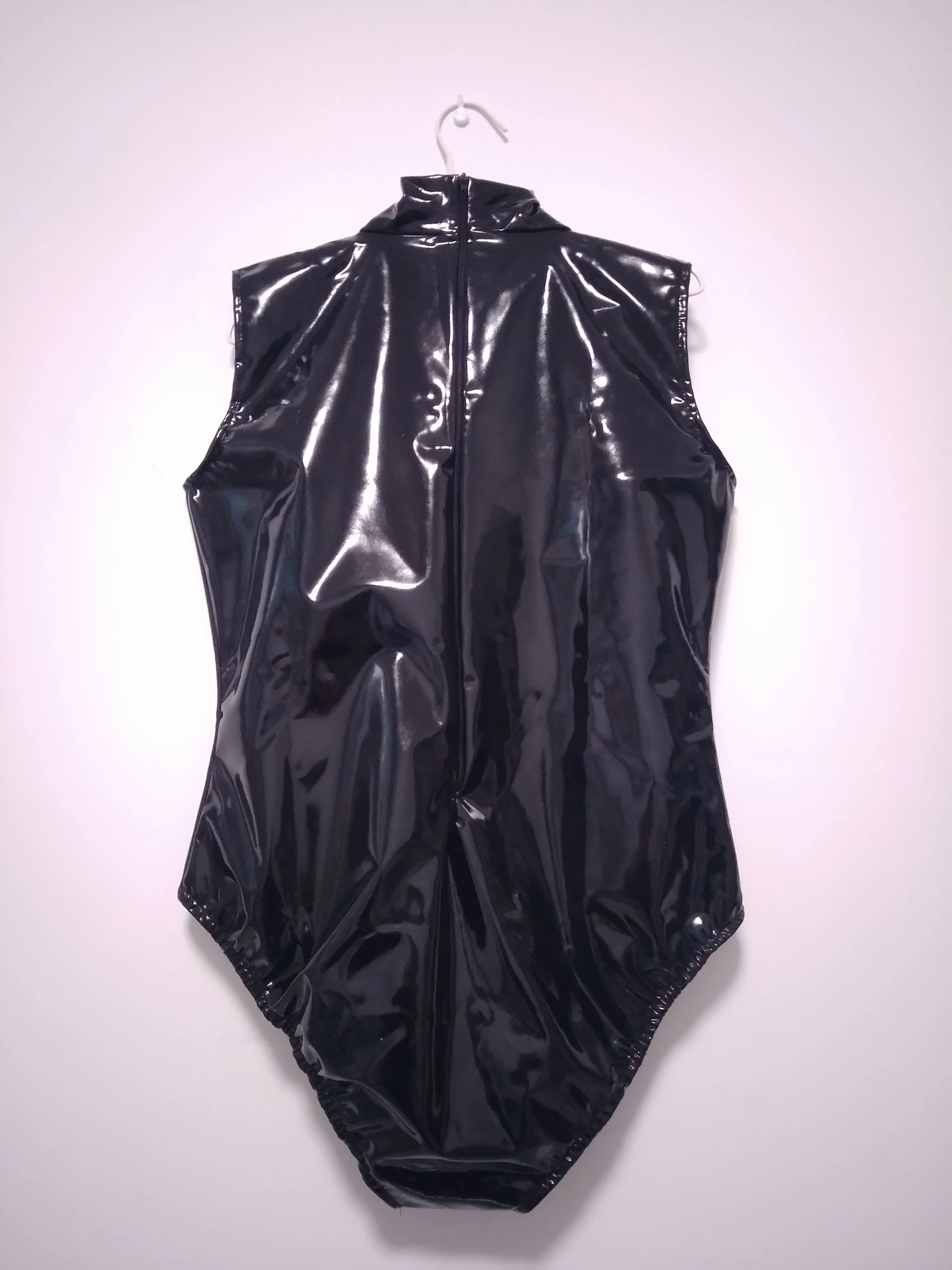 Соблазнительное боди из искусственной кожи и ПВХ Женский цельный купальник