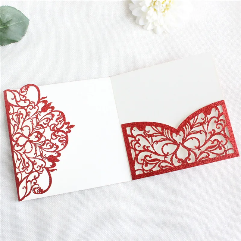 Роскошные приглашения свадебные открытки с бандажом на живот конверт роза Hermosa