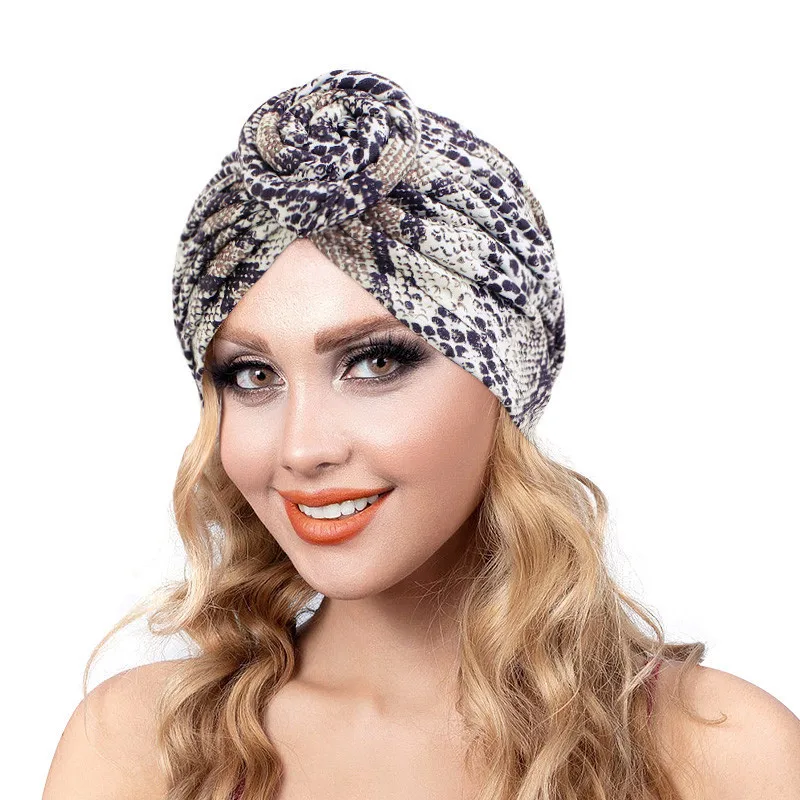 

Fashion National Wind Scarf Knotted Cap Top Knot Inner Hijab Caps African Twist Headwrap Women Head Wraps India Hat Hijabs Cap