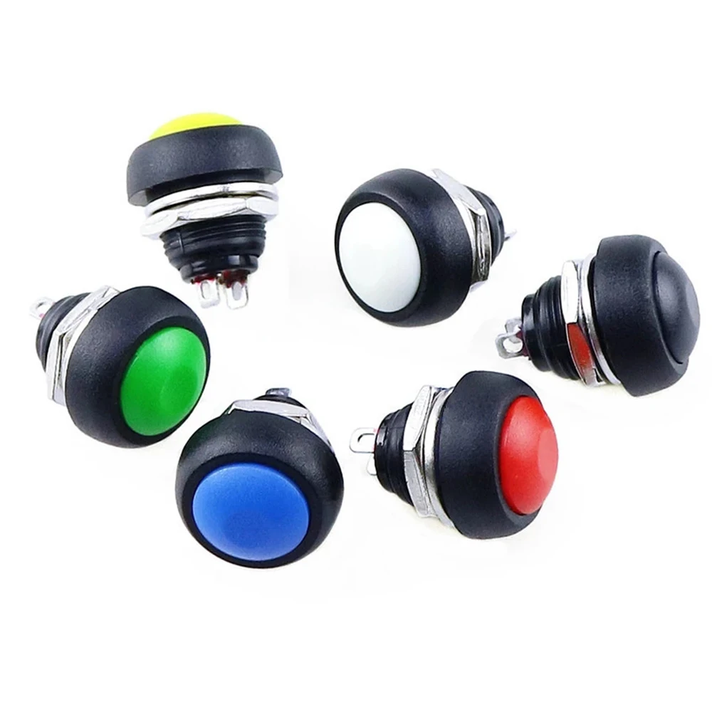 

5Pcs Mini 12mm Waterproof Momentary ON/OFF Push Button Round Switch PBS-33B
