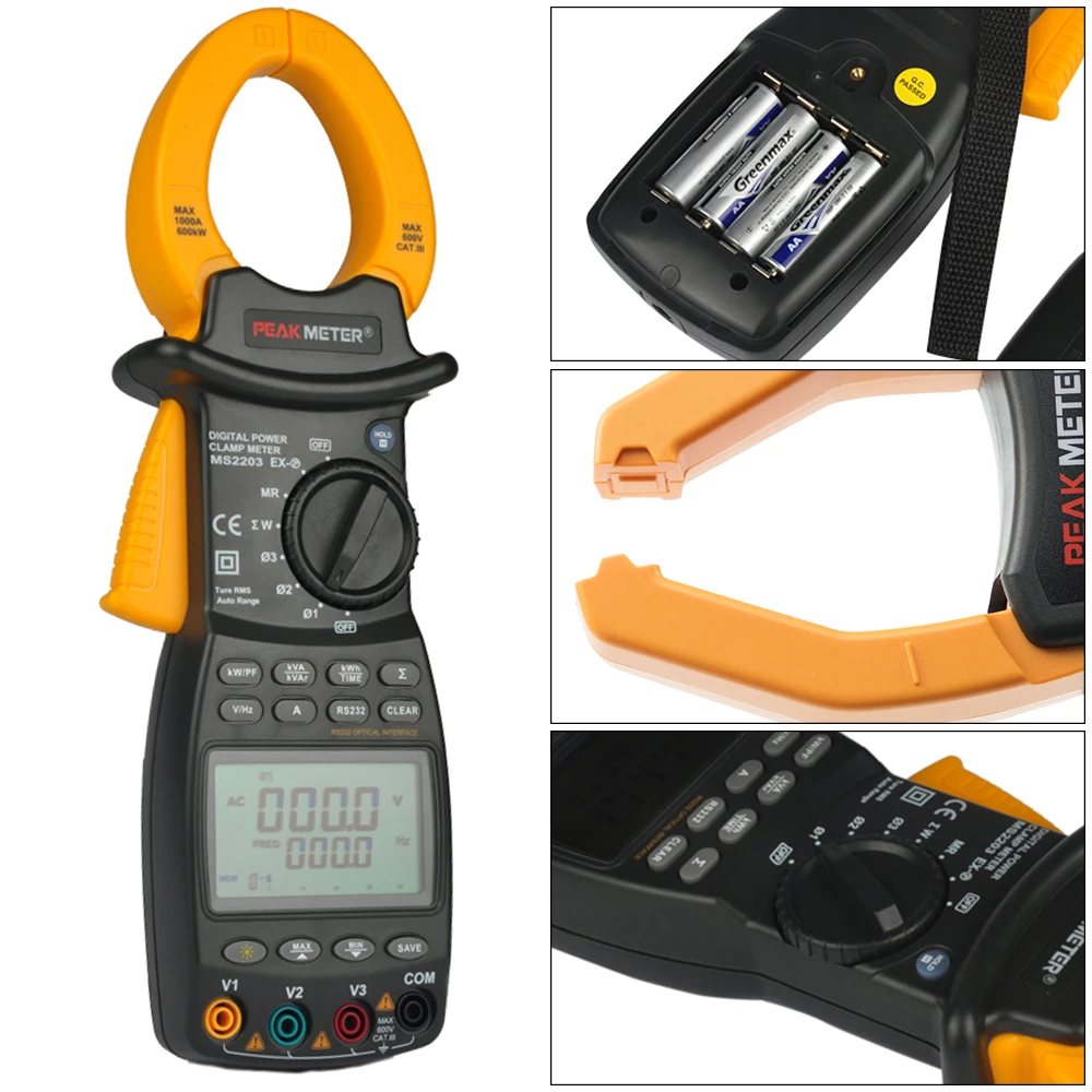 PEAKMETER PM2203 3 фазный ЖК цифровой профессиональный Высокочувствительный измеритель