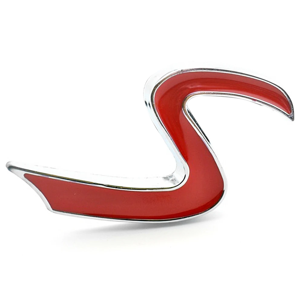 S Гриль значок автомобиля логотип водонепроницаемый 3D красный автомобиль