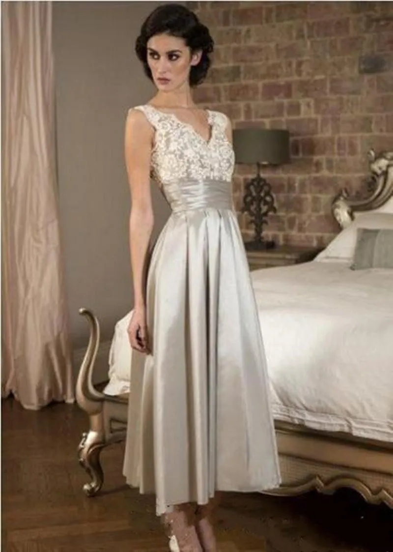 Винтажное платье для матери платья невесты дешево кружевное и атласное с