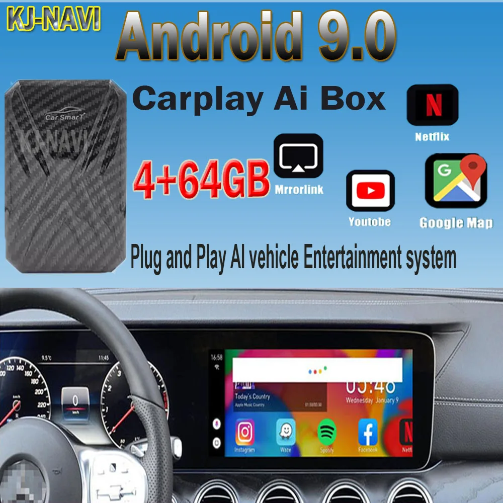 

Для Apple TV Box автомобильный радиоприемник Android мультимедийный плеер для Carplay на Android 9.0 система Plug and play Mirror link видеоплеер