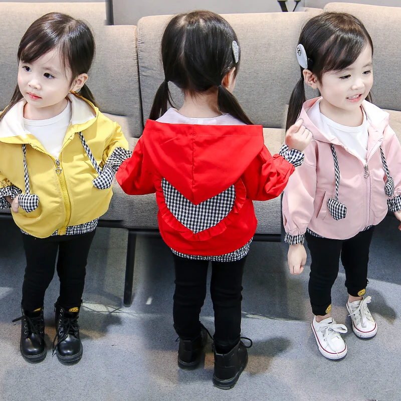 Детская ветровка на молнии с капюшоном в клетку|Куртки и пальто| |