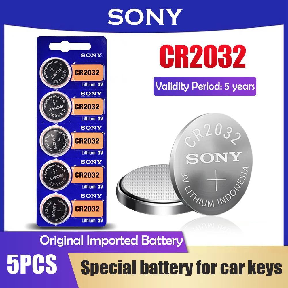 5 шт. SONY CR2032 CR 2032 3V литиевая батарея DL2032 ECR2032 BR2032 кнопочные элементы батареи для