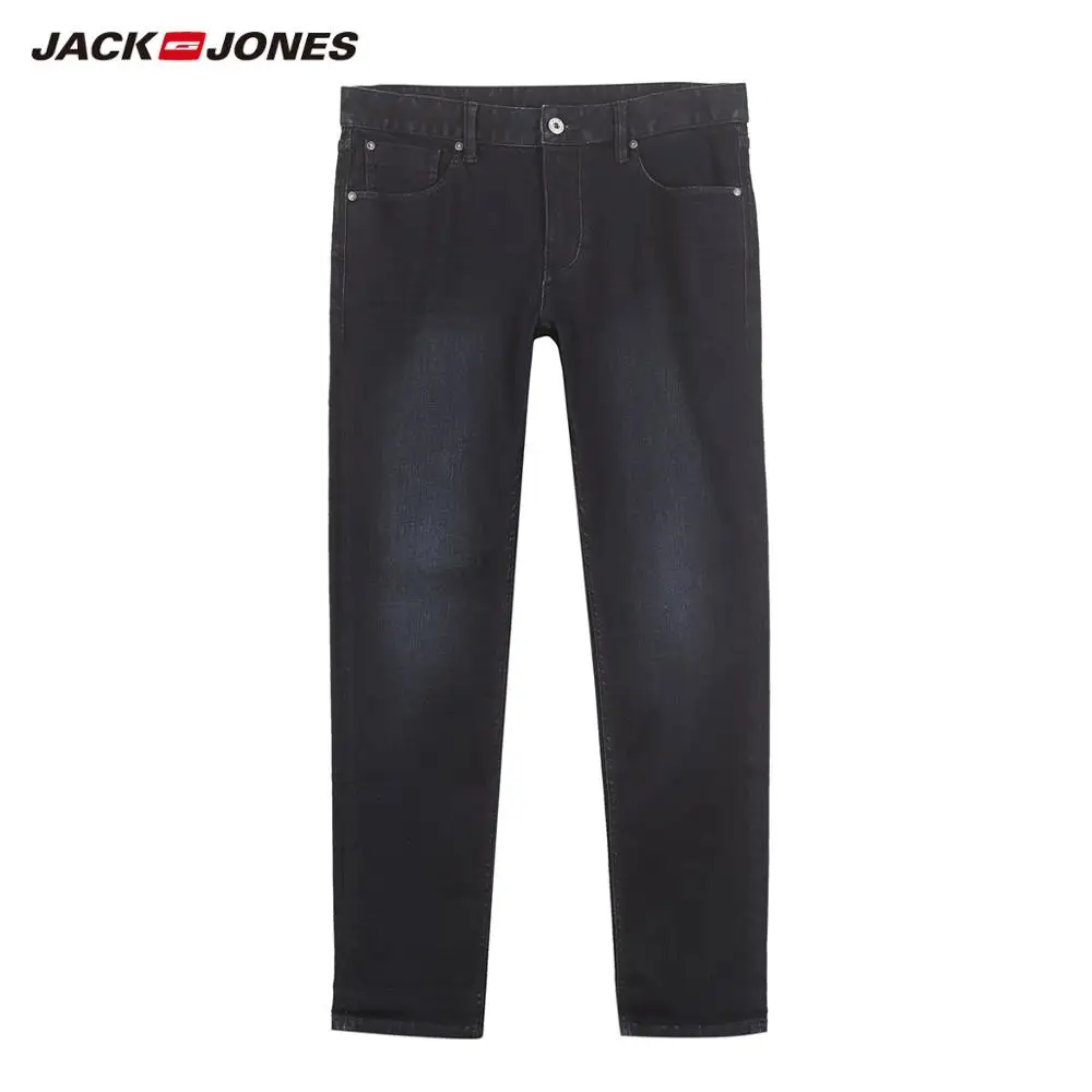 JackJones мужские эластичные мужские джинсы хлопковые джинсовые широкие брюки подходят брюки бренд Мужская одежда 219132584 - Цвет: 536-Dark Blue Slim