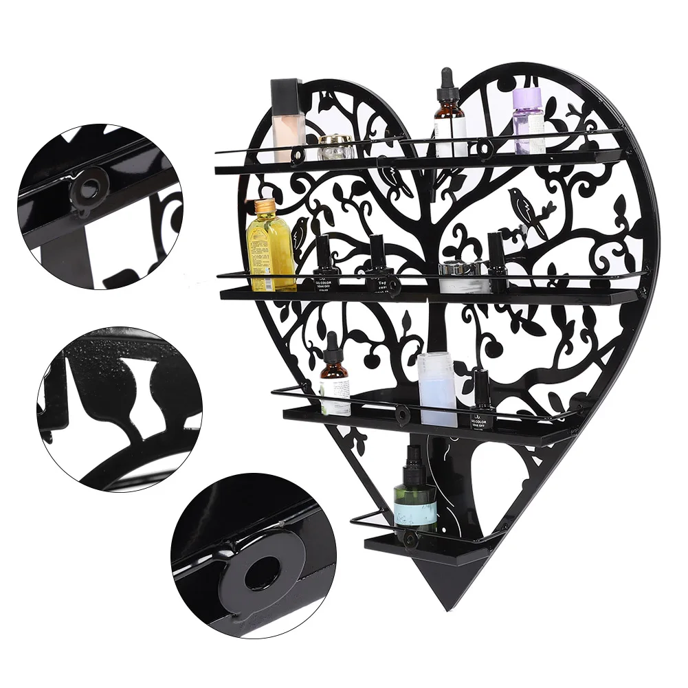Лак для ногтей метал шкаф настенный сердце Форма лак стеллаж хранения держатель