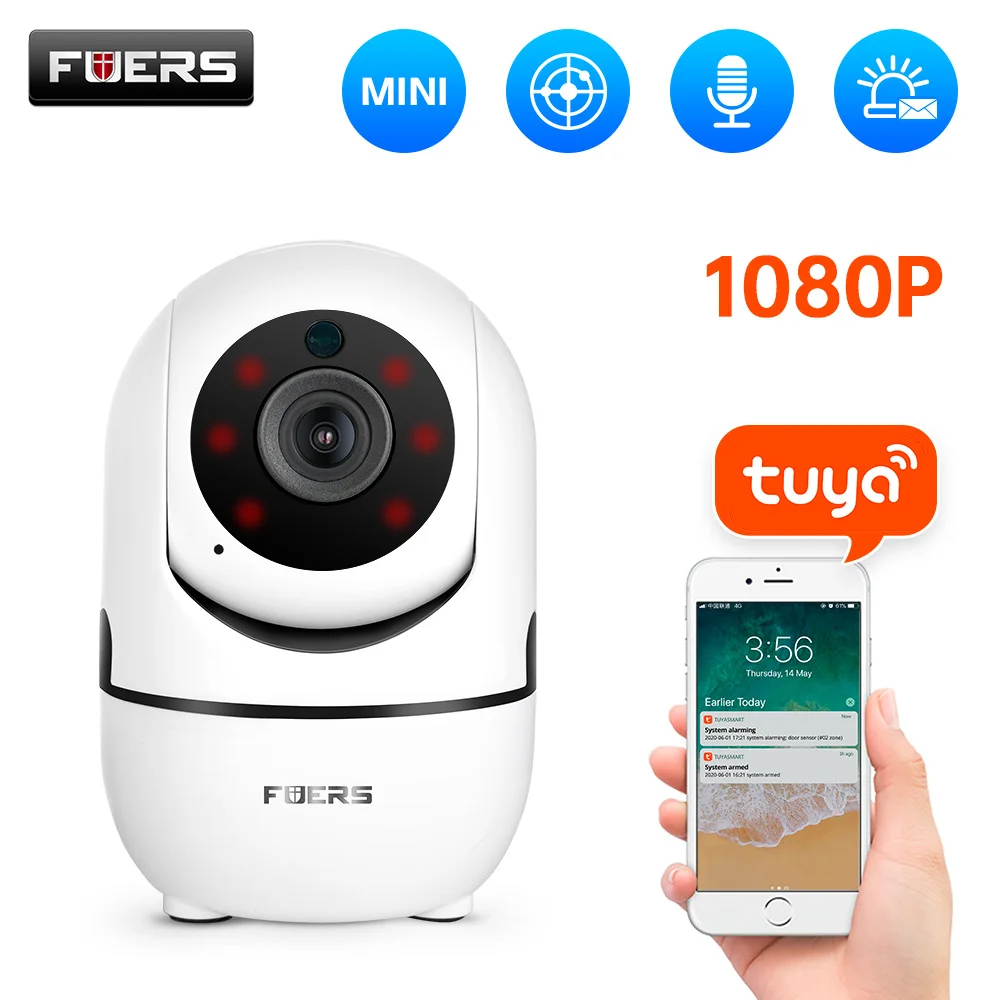 Fuers 1080P IP Камера Tuya Smart автоматическое слежение домашняя комнатная камера