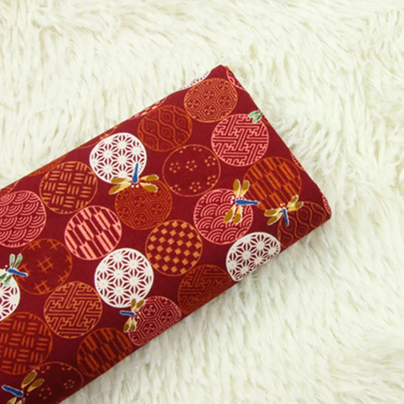 Половинная тонкая хлопчатобумажная ткань мягкая с принтом стрекозы ручная