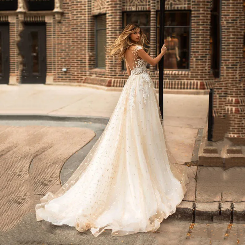 

BAZIIINGAAA Simple Wedding Dress Lace Little Beading Strapless Dress Luxury Wedding Gowns Bridal Can Be Washed Bride Dresses