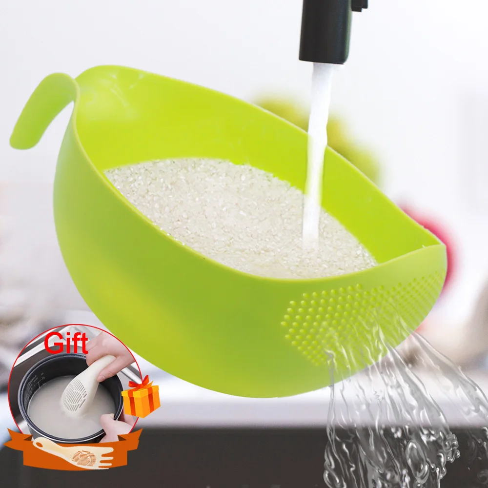 

Rice Sieve Plastic Colander Sieve Rice Washing Filter Strainer Basket Kitchen Tools Food Beans Sieve Fruit Bowl Drainer Cleaning