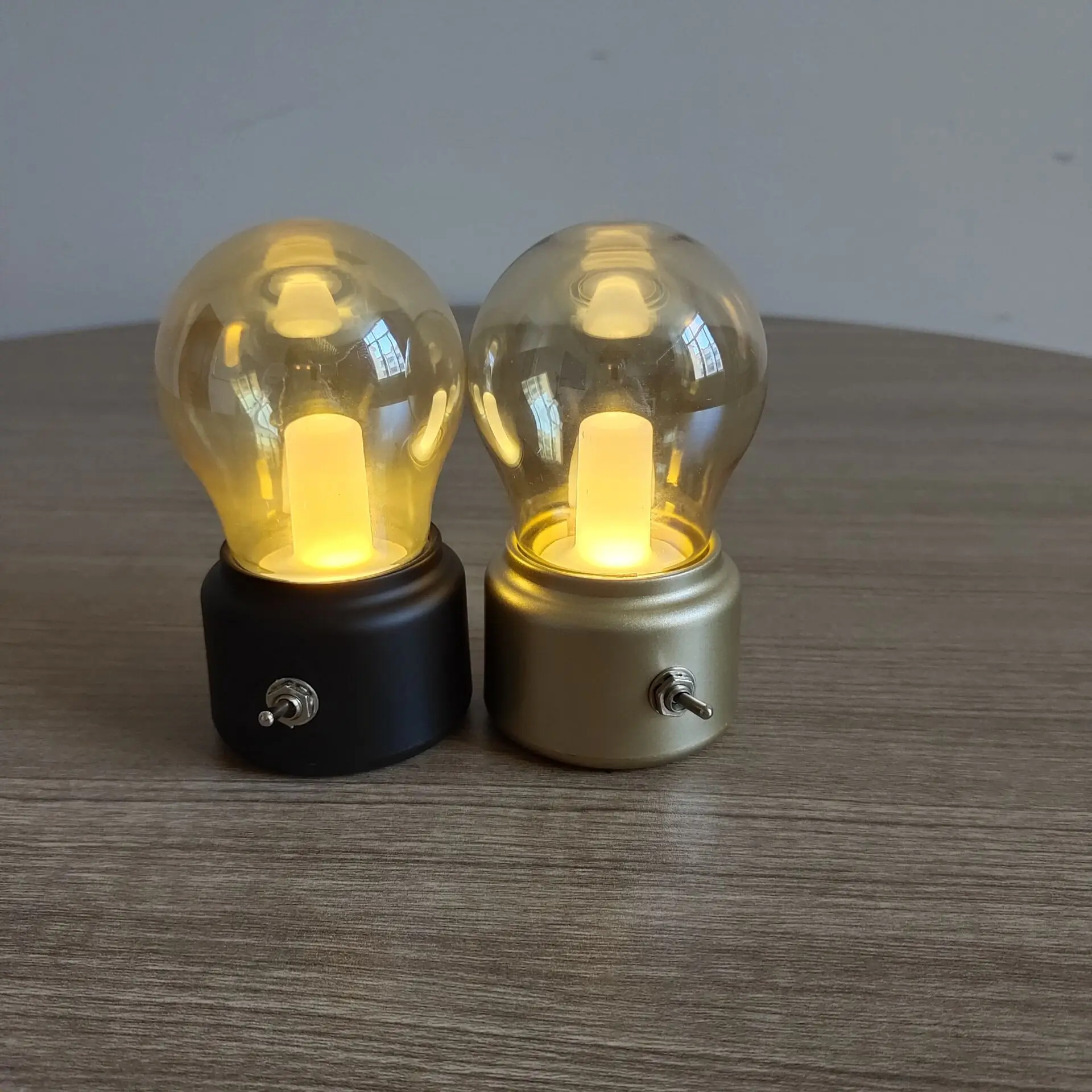 

Bulb lamp USB hotel bar nightlight retro new strange ABS and glass creative LED cordless decorative toggle switch lamp