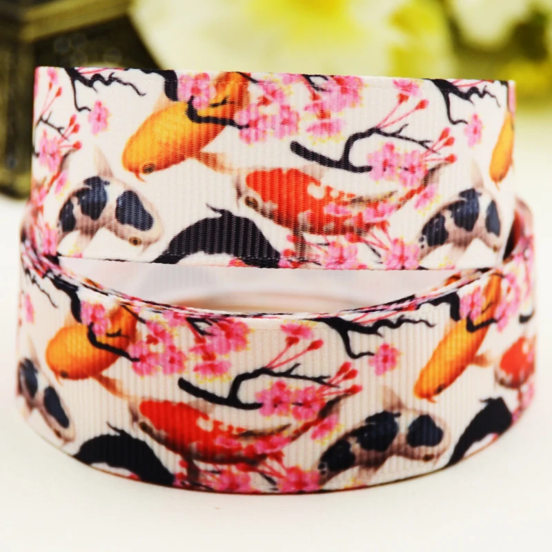 22 мм 25 38 75 кои мультфильм печатных Grosgrain ленты вечерние украшения 10 ярдов X-03228 | Дом