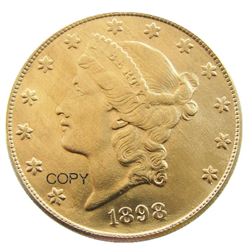 

US 1898 With Motto, TWENTY DOLLARS on Reverse 100% Brass Copy Coins