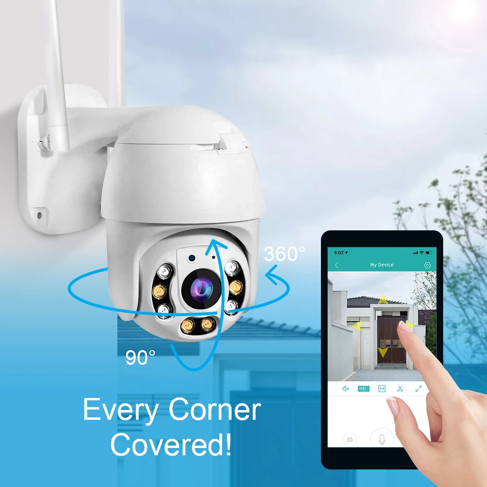 Беспроводная скоростная купольная IP-камера Loosafe 1080P PTZ с Wi-Fi наружная камера