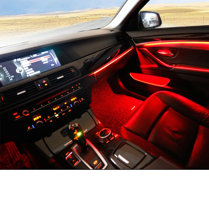 Декоративные светодиодные полосы для дверного интерьера автомобиля 9 цветов BMW 5