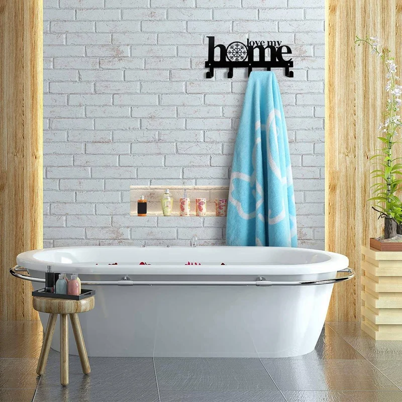 

Bathroom Towel Rack Bath Towel Hook Metal Bracket Black Bathrobe Hook