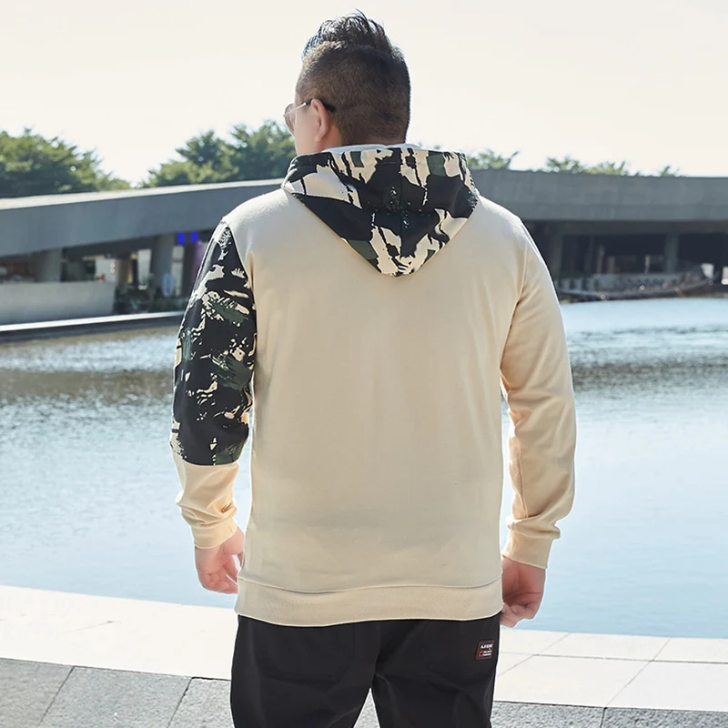 Мужские толстовки белого цвета мужские с капюшоном размера плюс длинным рукавом