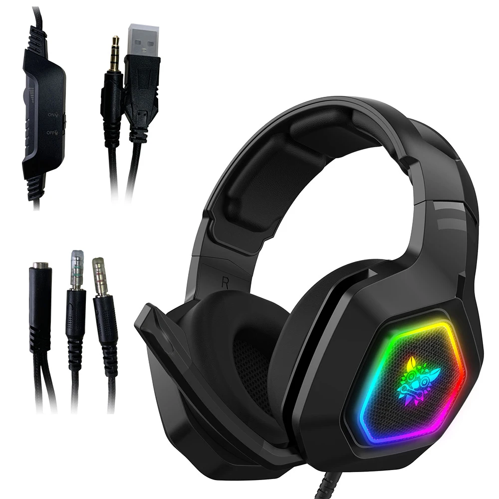 

K10 headset PC link RGB backlit Internet cafe professional gaming game sound surround noise reduction microphone headset