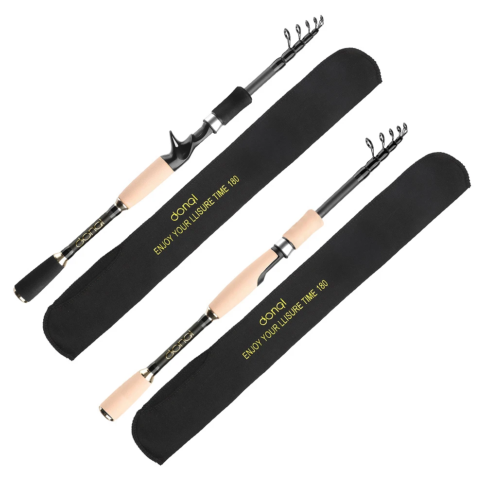 DONQL Telescopic Casting Fishing Rod Carbon Fiber Carp Feeder Spinning Rod1.8M-2.7M Portable Travel Surf Fishing Rod Tackle