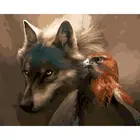 Gatyztory рамка Орел, волк краска по номерам для взрослых детей ручная краска масляная краска животное рисование на холсте DIY подарок Настенный декор