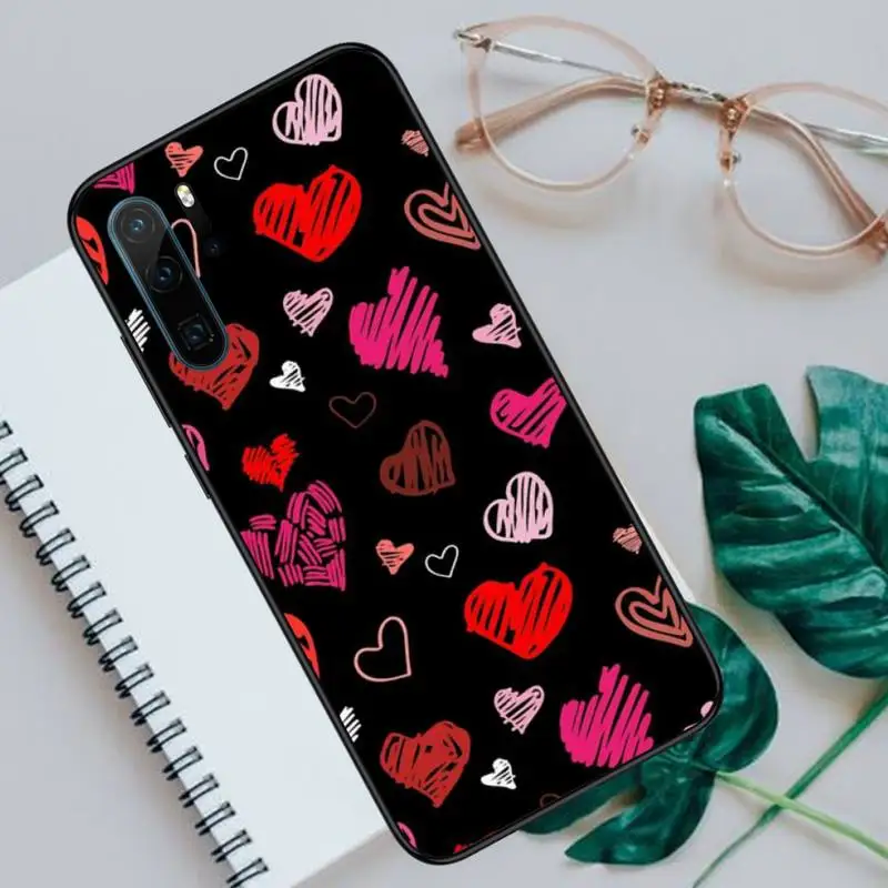 

Love Heart Phone Case For Huawei honor Mate P 9 10 20 30 40 Pro 10i 7 8 a x Lite nova 5t