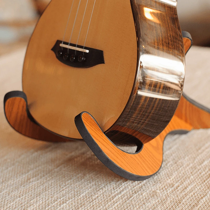 

Portable Ukulele Wooden Foldable Holder Stand Collapsible Vertical Guitar Display Stand Rack Musical Instrument Part Accessories