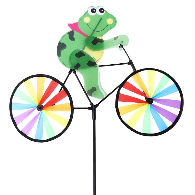 

Cute 3D Animal on Bike Windmill Whirligig Garden Lawn Yard Decor Wind Spinner P82C