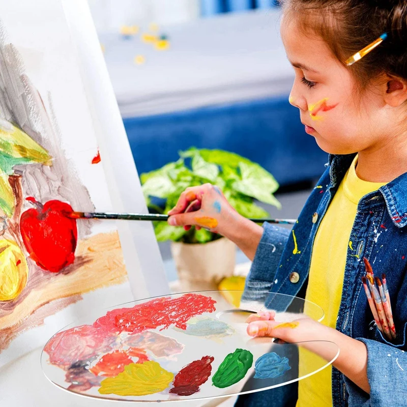 

4PC Clear Oval Paint Palette Tray Acrylic for Painting DIY Art