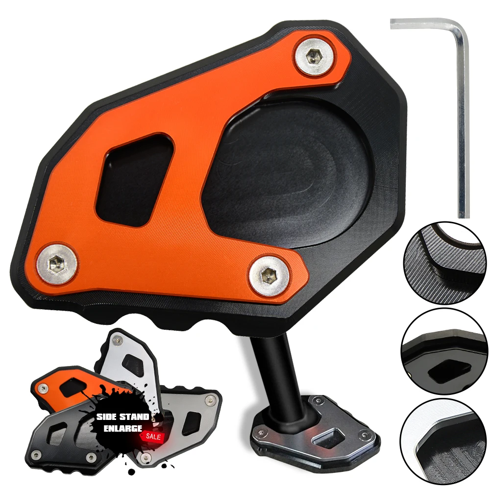 

For 390 Adventure ADV. 2020 2021 Motorcycle Accessories Aluminum Side Stand Enlarge Kickstand Sidestand Extension Plate Pad